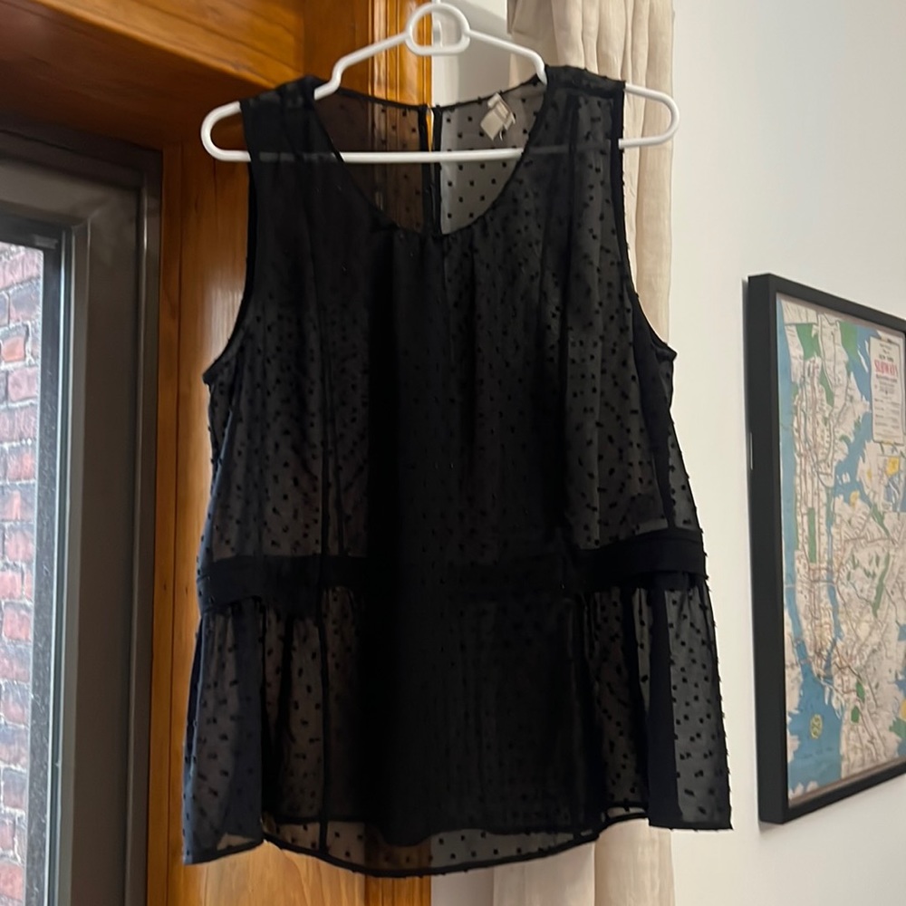 Jcrew sheer peplum tank top